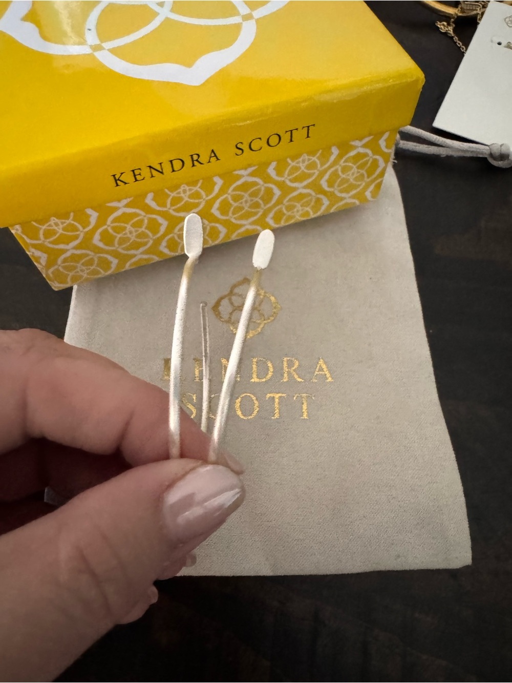 Kendra Scott Silver Textured Hoop Earrings